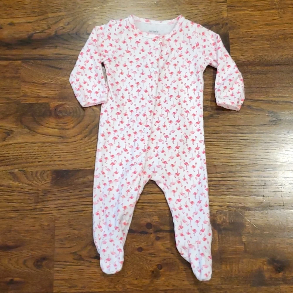 Baby girls Carter's flamingo print sleeper size 3M